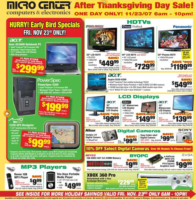 Micro Center BlackFriday Ad Page 1