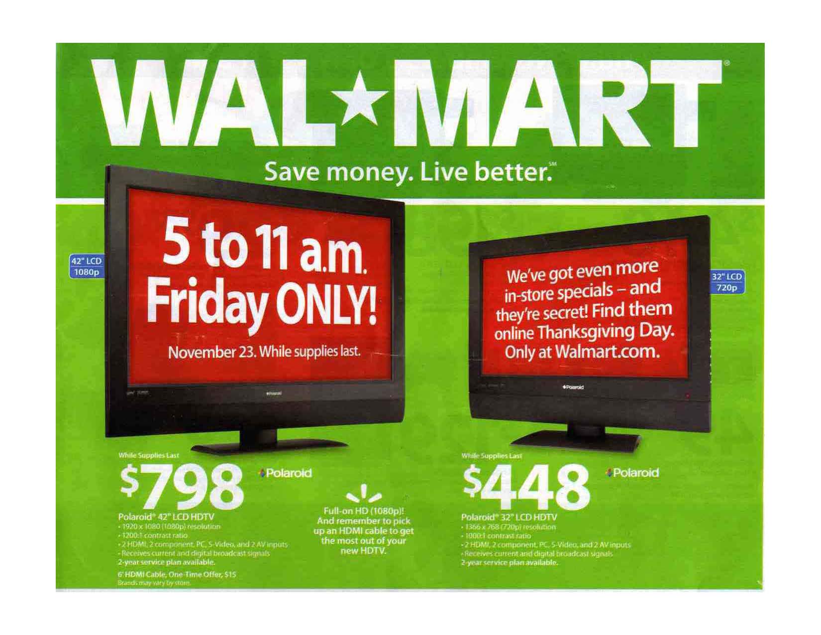 WalMart BlackFriday Ad Page 1